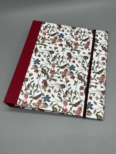 Ringbuch Planer A5 rot Blumen Tiere Gummiband Front